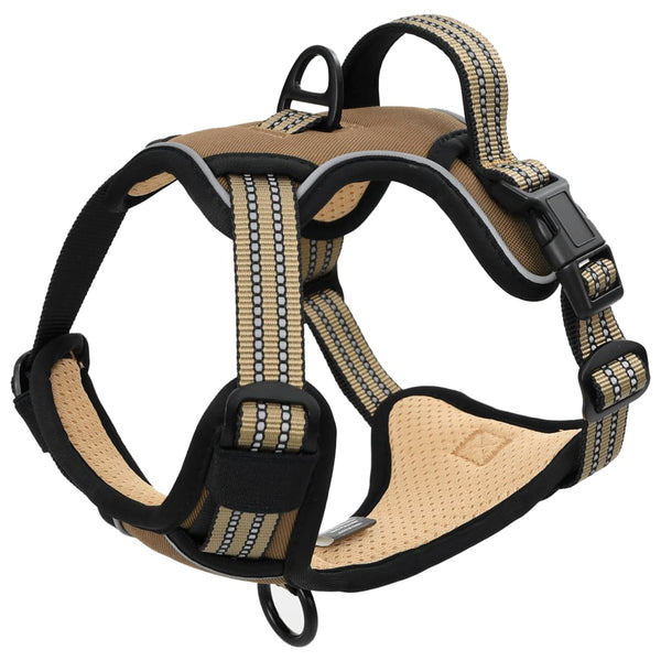 Ilmas XL Hundegeschirr braun (verstellbar, reflektierende Streifen)