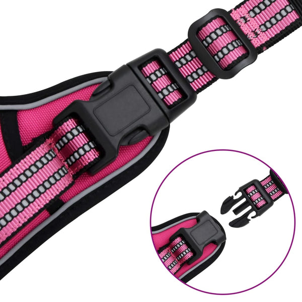 Pinkki koiran valjaat Ilmas XL (heijastavat raidat säädettävä)