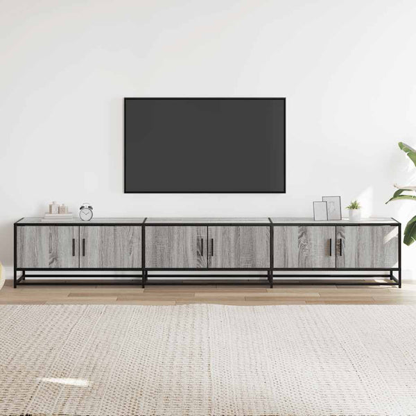 Graues TV-Möbel Solomia 240x35x41cm (Holz)