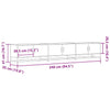 Graues TV-Möbel Solomia 240x35x41cm (Holz)