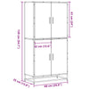 Grauer Schrank Joska 68x35x139cm (Holz)