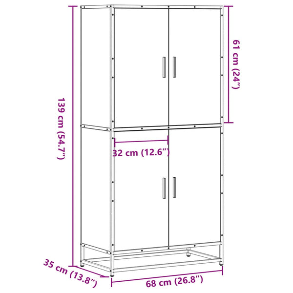 Grauer Schrank Joska 68x35x139cm (Holz)