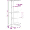Schwarzes Bücherregal Adalber 60x35x139cm (Holz)
