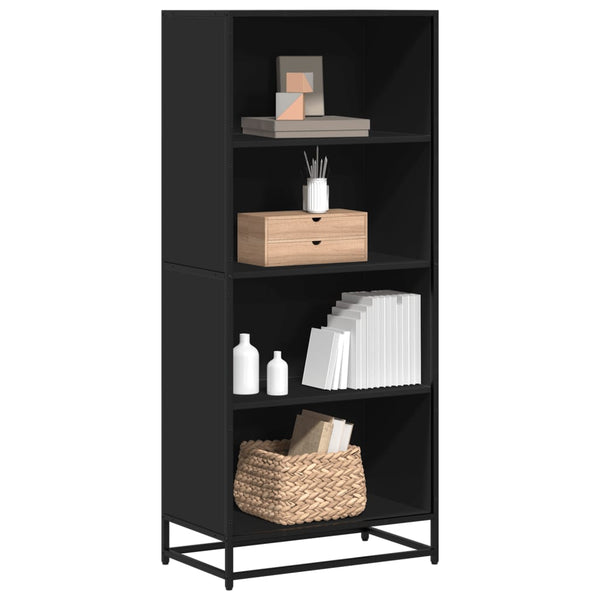 Schwarzes Bücherregal Adalber 60x35x139cm (Holz)