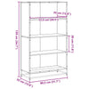 Schwarzes Bücherregal Adalber 80,5x35x139cm (Holz)