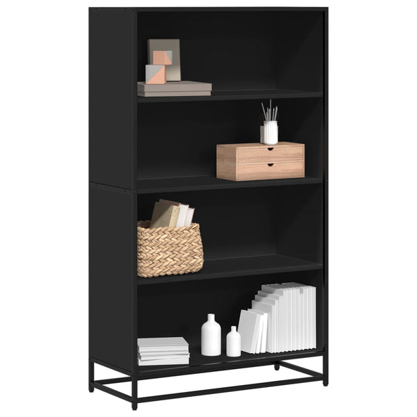 Schwarzes Bücherregal Adalber 80,5x35x139cm (Holz)