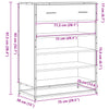 Grauer Schuhschrank Malania 75x38x97,5cm (Holz)