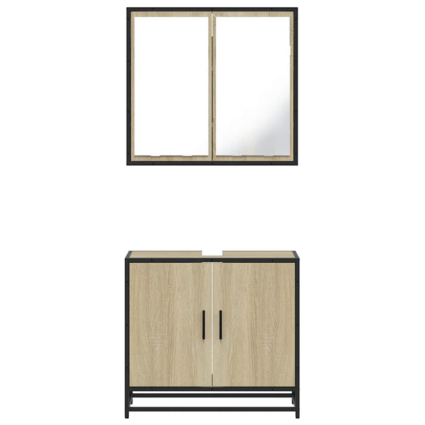 Badmöbel-Set Narcizia (2-teilig, Sonoma-Eiche, Holz)