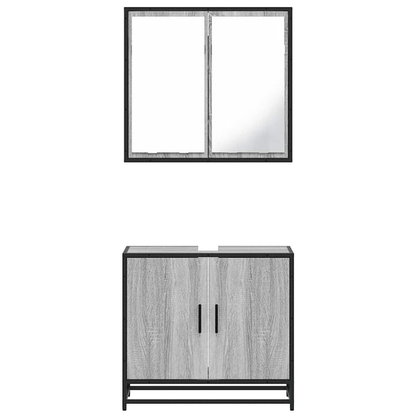 Graues Badmöbel-Set Narcizia (2-teilig, Sonoma-Holz)