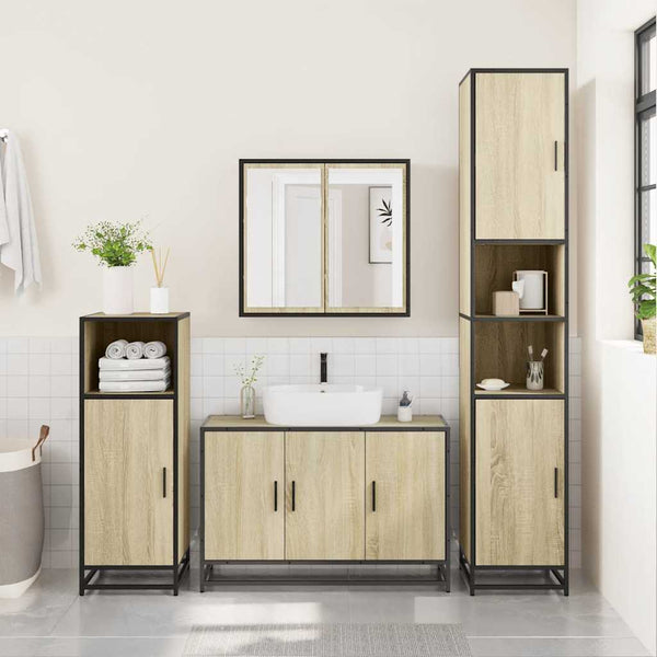 Badezimmermöbel-Set Sigmond (2-teilig, Sonoma-Eiche, Holz)