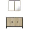 Badezimmermöbel-Set Sigmond (2-teilig, Sonoma-Eiche, Holz)