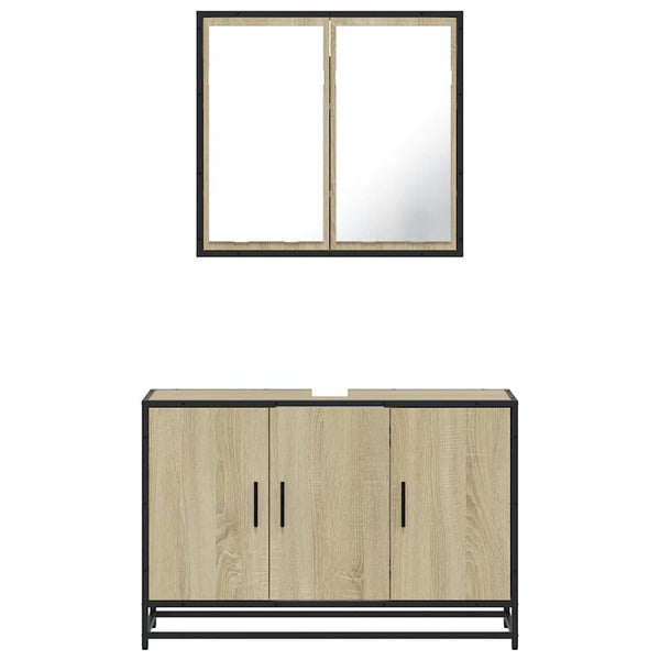 Badezimmermöbel-Set Sigmond (2-teilig, Sonoma-Eiche, Holz)