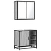 Graues Badmöbel-Set Leopatra (2-teilig, Sonoma Holz)