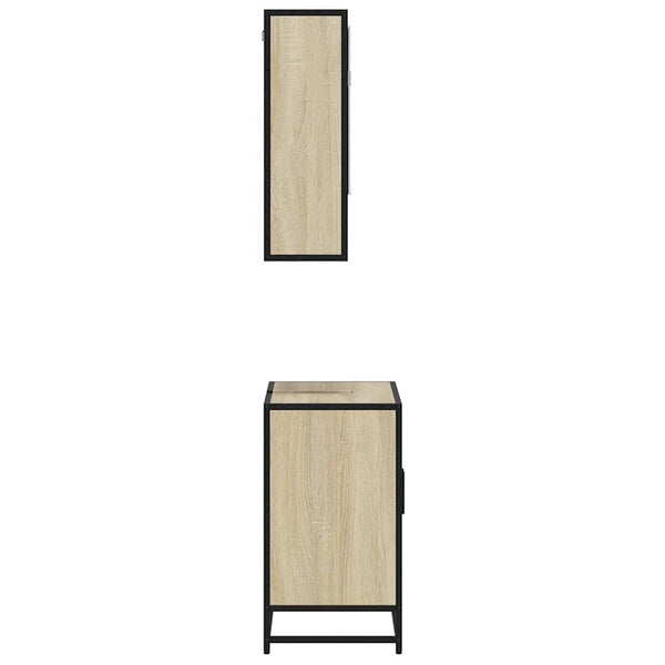 Badezimmermöbel-Set Ermia (2-teilig, Sonoma-Eiche, Holz)