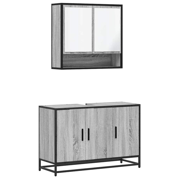 Graues Badmöbel-Set Sarlcta (2-teilig, Sonoma-Eiche)