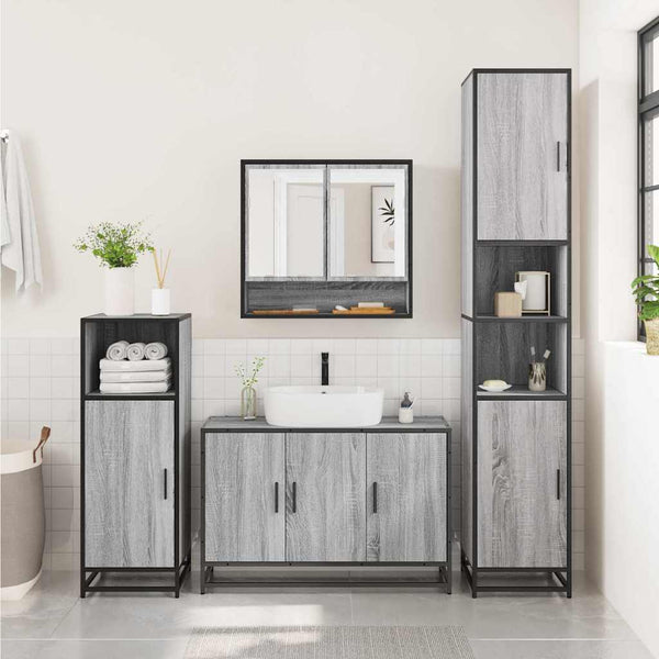 Graues Badmöbel-Set Sarlcta (2-teilig, Sonoma-Eiche)