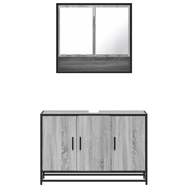 Graues Badmöbel-Set Sarlcta (2-teilig, Sonoma-Eiche)