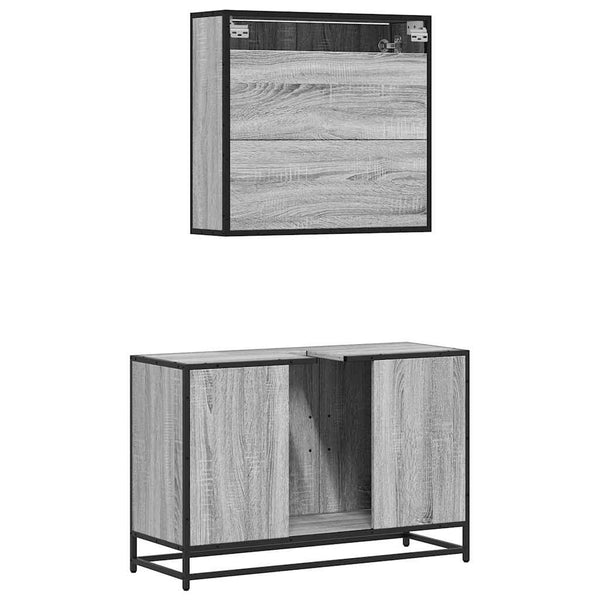 Graues Badmöbel-Set Sarlcta (2-teilig, Sonoma-Eiche)