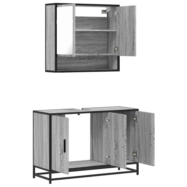 Graues Badmöbel-Set Sarlcta (2-teilig, Sonoma-Eiche)