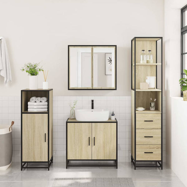 Badezimmermöbel-Set Trilby (3-teilig, Sonoma-Eiche, Holz)