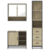 Badezimmermöbel-Set Dimitriade (3-teilig, Sonoma-Eiche, Holz)