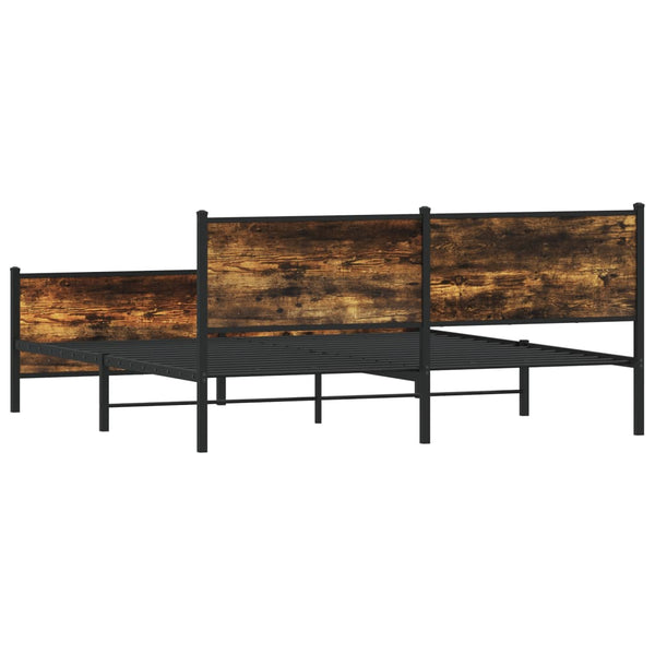 Metallbettgestell Oane, Räuchereiche 193x203cm