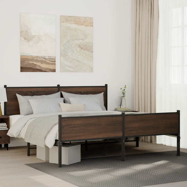 Tammenbraunes Metallbettgestell Oane 183x213cm