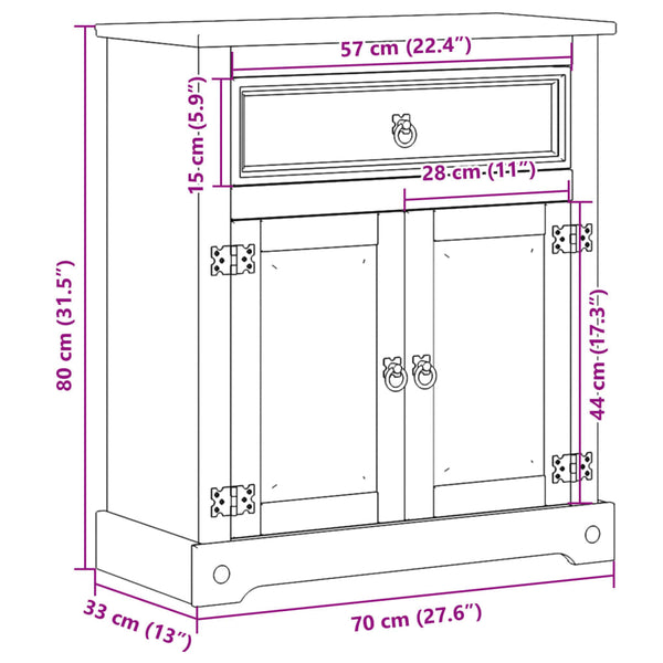 Kylpyhuoneen kaappi corona Marinicol 70x33x80cm (mänty)