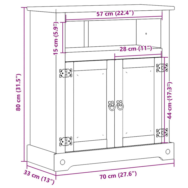 Badezimmerschrank Corona Schottenfeld 70x33x80cm (Kiefer)