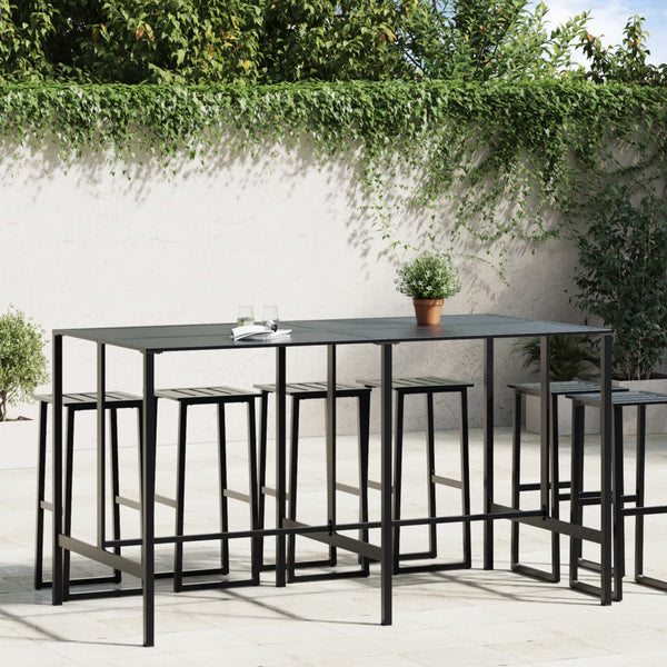 Schwarzer Bartisch Alindor 200x100x110cm (pulverbeschichteter Stahl)