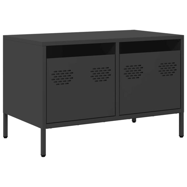 Schwarzer TV-Schrank Rosia 68x39x43,5cm (kaltgewalzter Stahl)