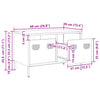 Schwarzer TV-Schrank Rosia 68x39x43,5cm (kaltgewalzter Stahl)