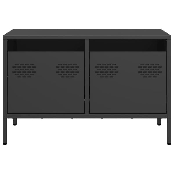 Schwarzer TV-Schrank Rosia 68x39x43,5cm (kaltgewalzter Stahl)