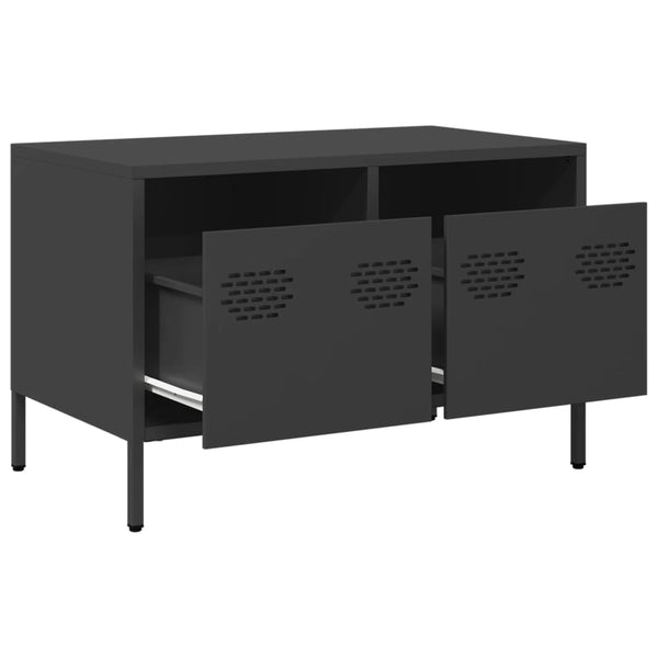 Schwarzer TV-Schrank Rosia 68x39x43,5cm (kaltgewalzter Stahl)