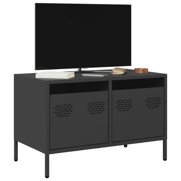 Schwarzer TV-Schrank Rosia 68x39x43,5cm (kaltgewalzter Stahl)