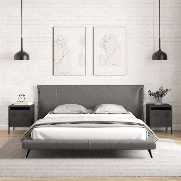 Schwarze Nachttische Unit 35x39x43,5cm (2 Stück, Stahl)
