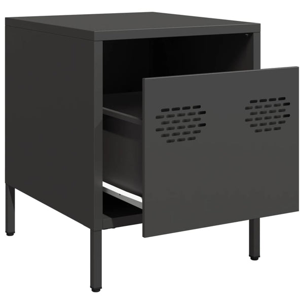 Schwarze Nachttische Unit 35x39x43,5cm (2 Stück, Stahl)