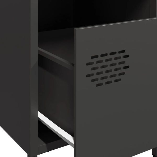 Schwarze Nachttische Unit 35x39x43,5cm (2 Stück, Stahl)