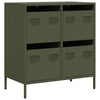 Olivgrünes Sideboard Lcian 68x39x73,5cm (kaltgewalzter Stahl)