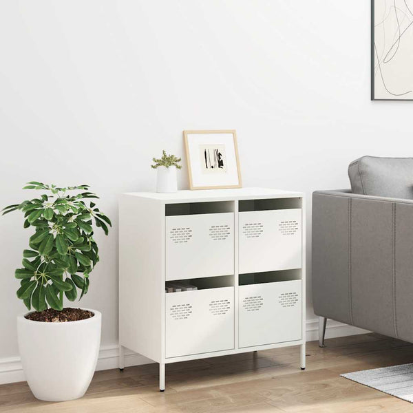 Weißes Sideboard Lcian 68x39x73,5cm (kaltgewalzter Stahl)