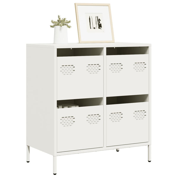 Weißes Sideboard Lcian 68x39x73,5cm (kaltgewalzter Stahl)