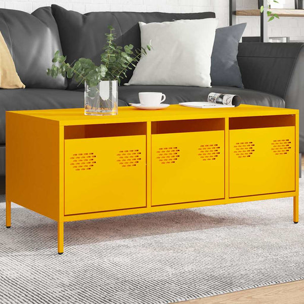 Senfgelber Couchtisch Nucusoara 101,5x50x43,5cm