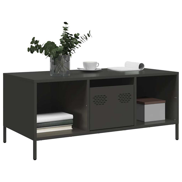 Musta sohvapöytä Bridgett 101,5x50x43,5cm (kylmävalssattu teräs)