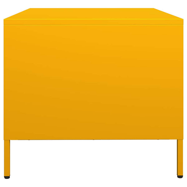 Senfgelber Couchtisch Vestica (kaltgewalzter Stahl)