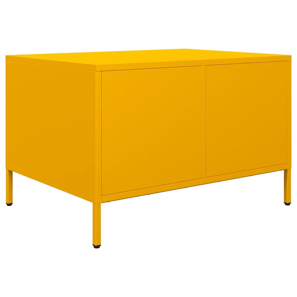 Senfgelber Couchtisch Vestica (kaltgewalzter Stahl)