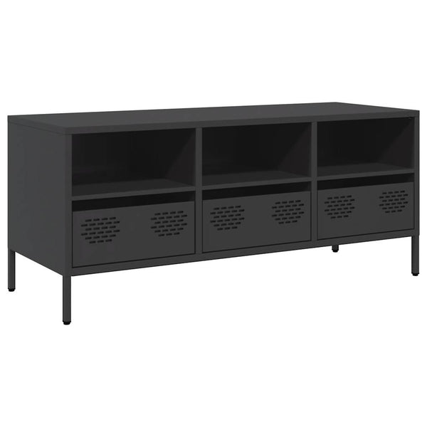 Musta tv-taso Shira 101,5x39x43,5cm (kylmävalssattu teräs)