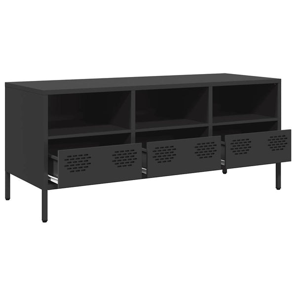 Musta tv-taso Shira 101,5x39x43,5cm (kylmävalssattu teräs)