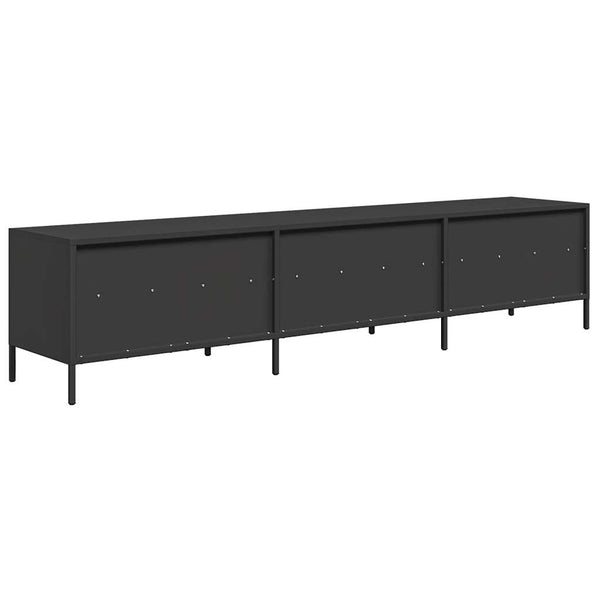 Musta tv-taso Dee 202x39x43,5cm (kylmävalssattu teräs)