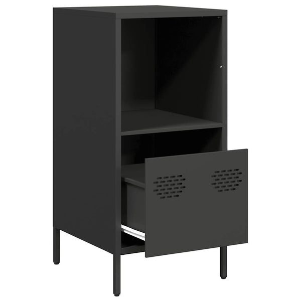 Schwarze Kommode Madalyn 35x39x73,5cm (kaltgewalzter Stahl)