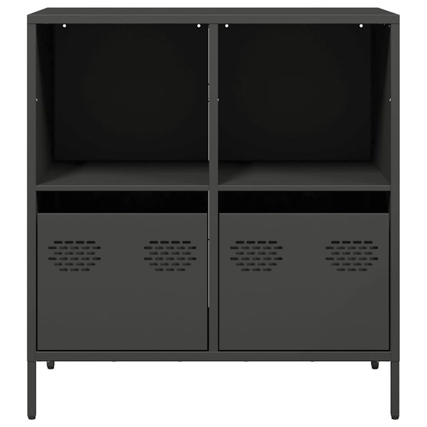 Schwarze Anrichte Madalyn 68x39x73,5cm (kaltgewalzter Stahl)